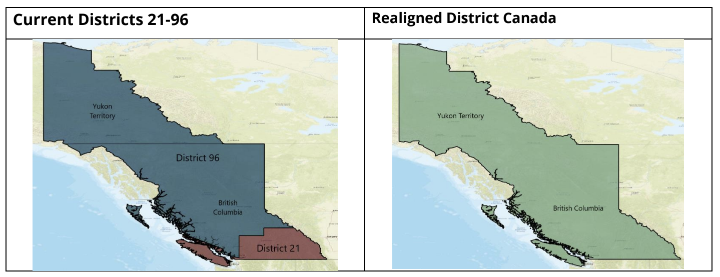 Canadian Districts 21 & 96 Merge