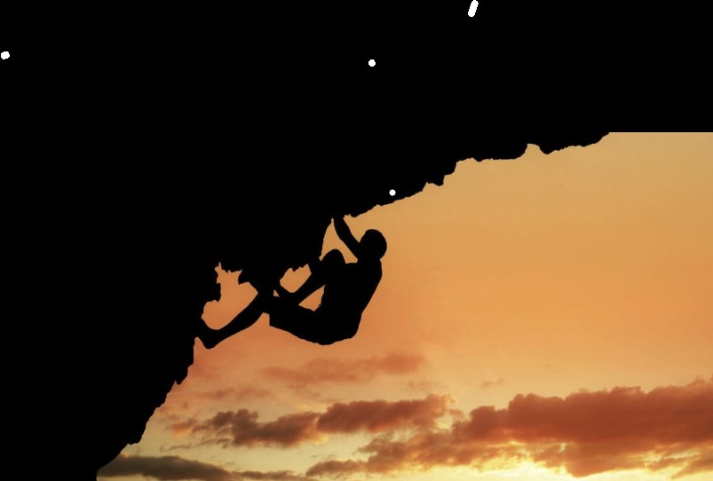 Overcoming Challenges like rock climbing
