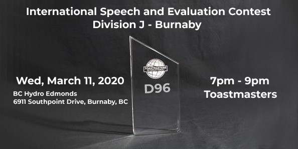 Toastmasters Division J International Speech and Evaluation Contest