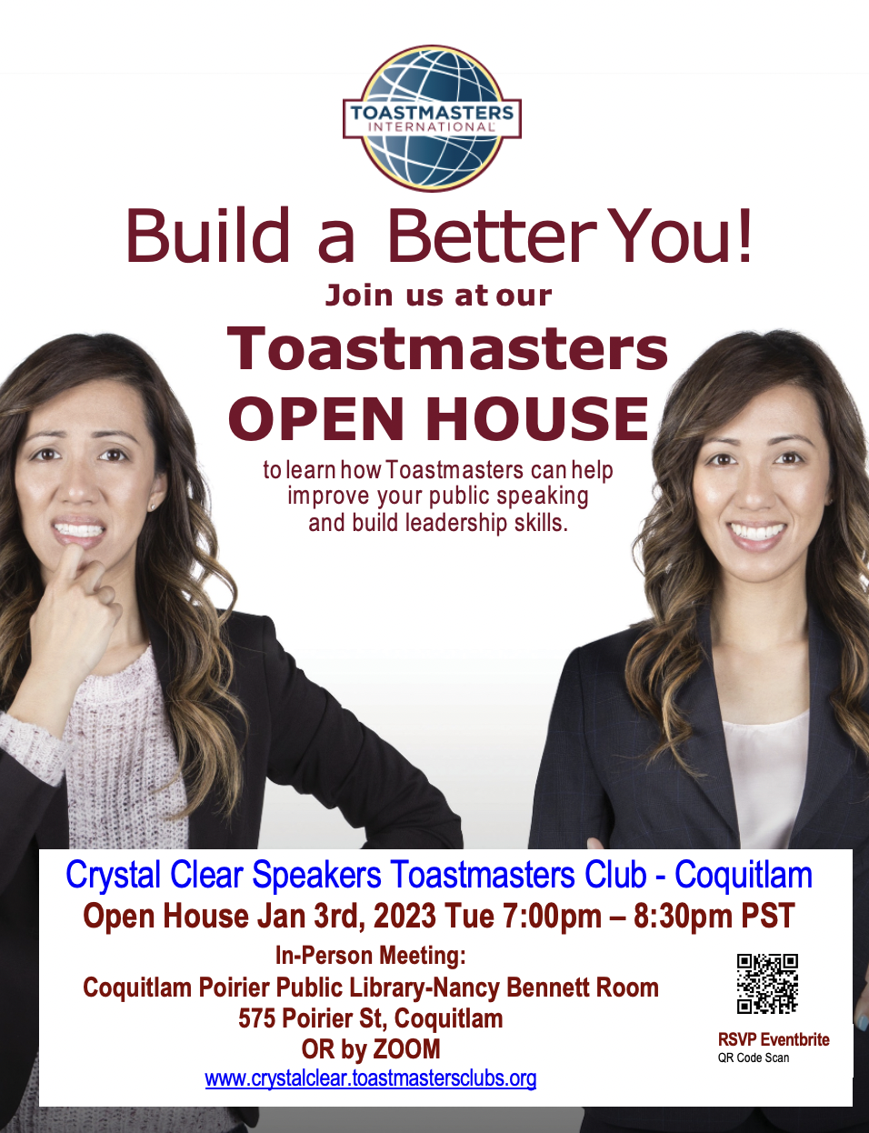 Toastmasters Open House Jan 3rd, 2023 @7pm PST