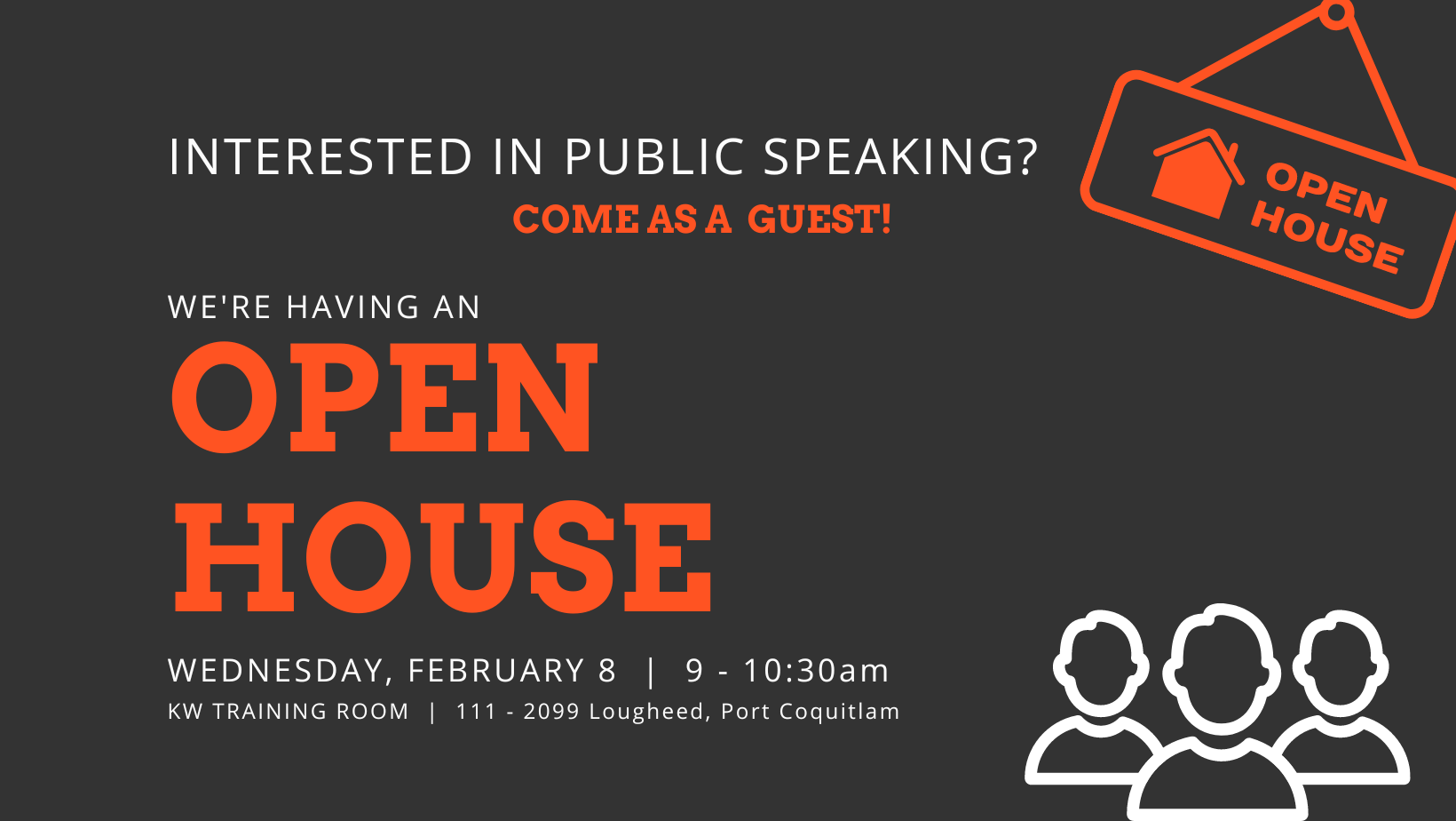 Open House invitation for Feb 8 open house