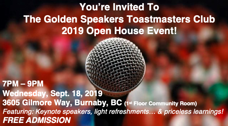 Golden Speakers 2019 Open House Event