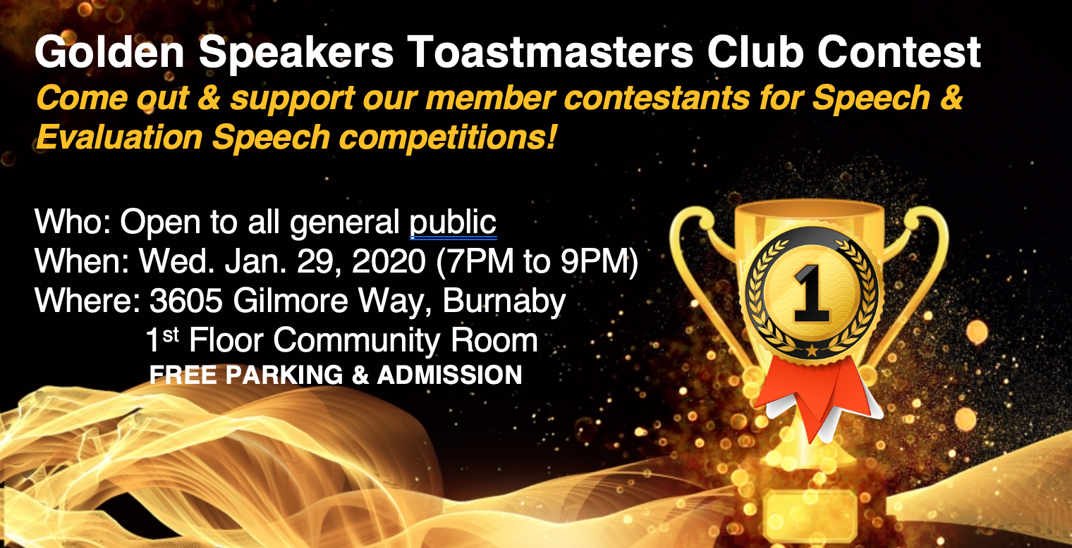 Golden Speakers Toastmasters Club Contest 