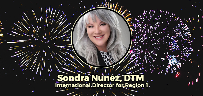 Image of the Sondra Nunez, DTM.  In the background are fireworks.
