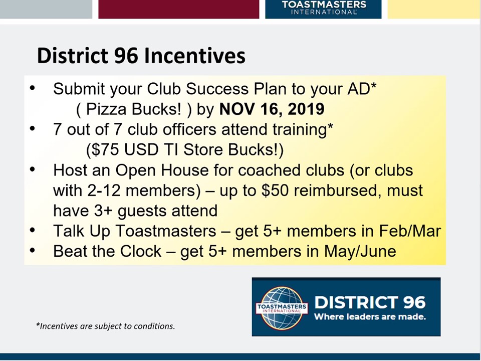 District 96 Incentives