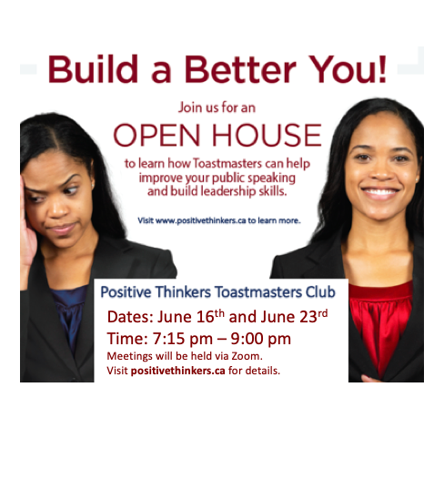 Positive Thinkers Toastmasters Virtual Open House