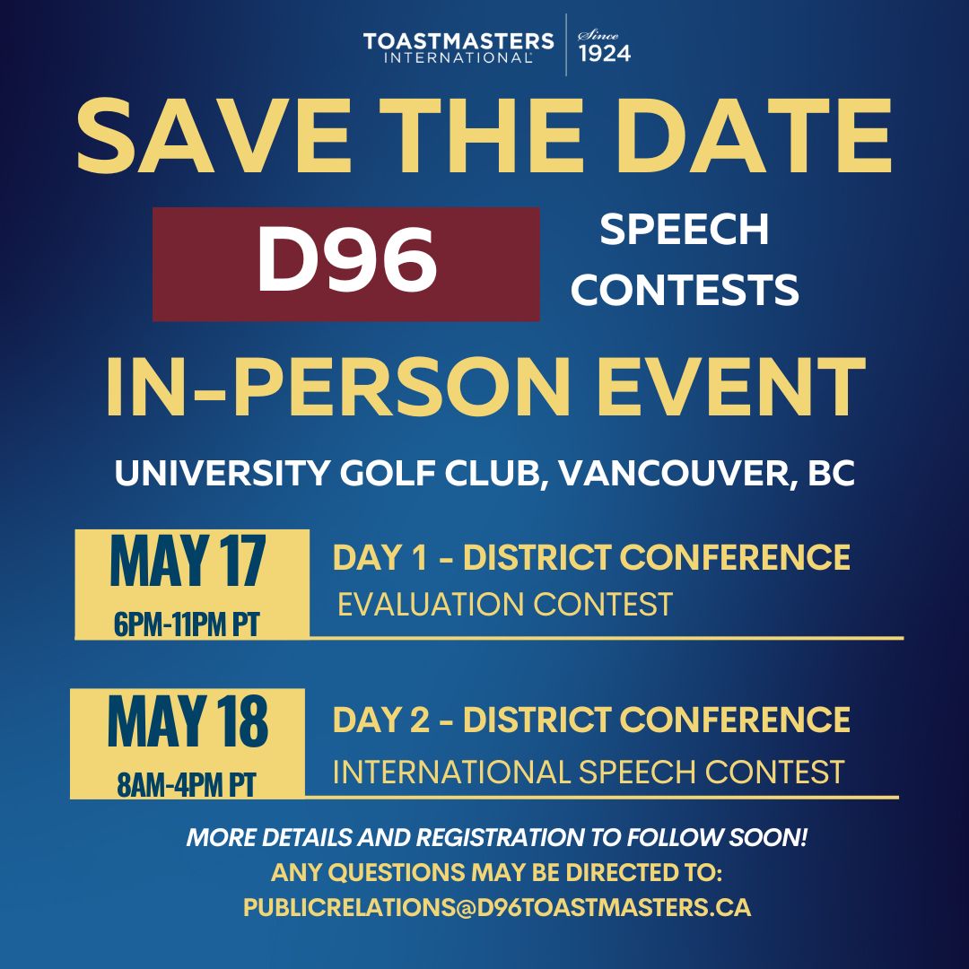 Save the date 2024 District Speech Contest 