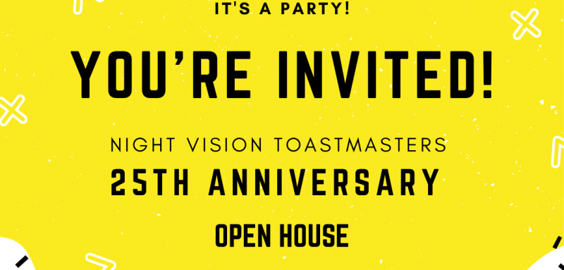 Night Vision Toastmasters Open House - Friday, April 1st