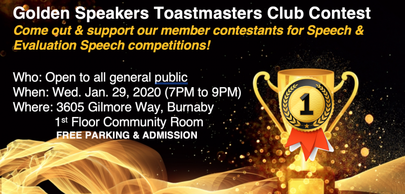 Golden Speakers Toastmasters Club Contest 