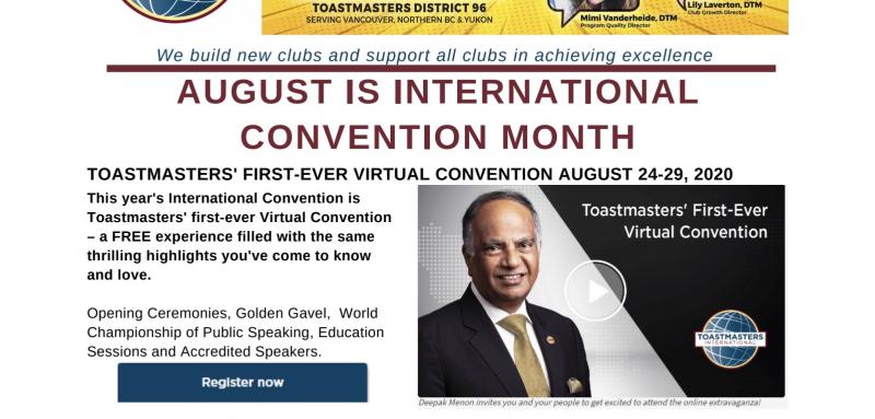 August is International Convention Month